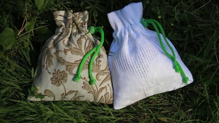 Homemade bags with herbs and stones, attracting success in business